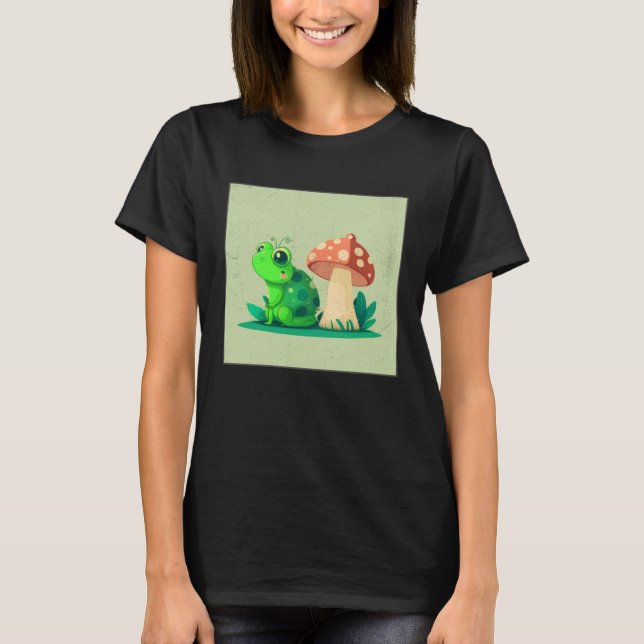 Cute Frog Snail Illustration Shell Friends Women K T-Shirt (Vorderseite)