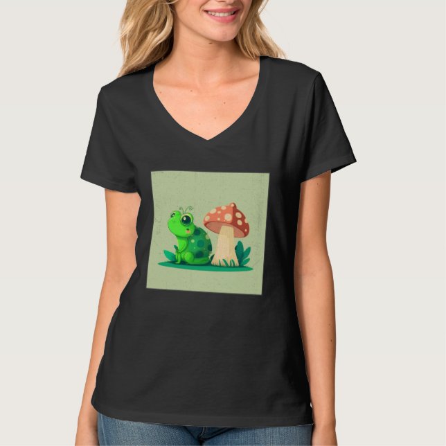 Cute Frog Snail Illustration Shell Friends Women K T-Shirt (Vorderseite)