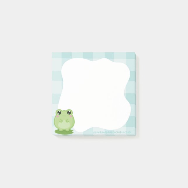 Cute frog Sticky notes, green post-it notes Klebezettel (Vorderseite)