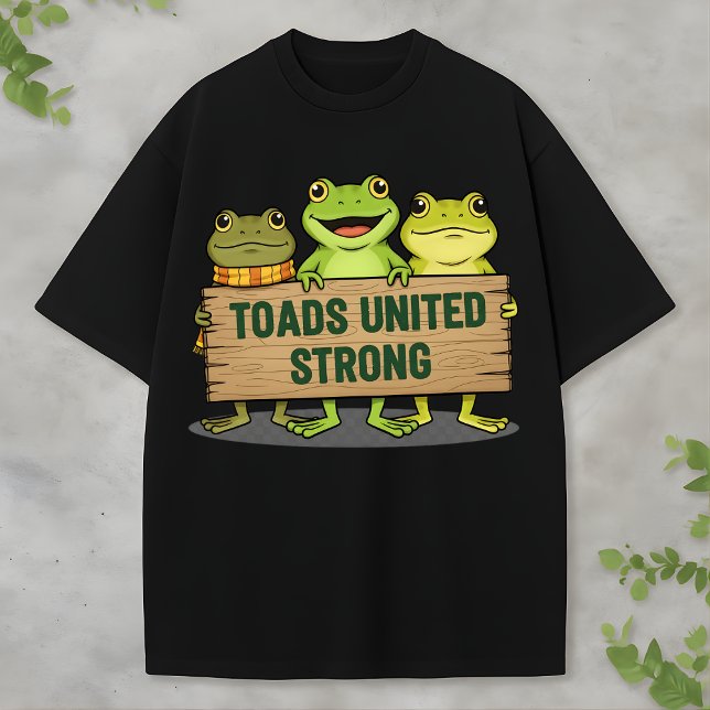 Cute Frog Team Holding Wooden Sign T-Shirt (Von Creator hochgeladen)