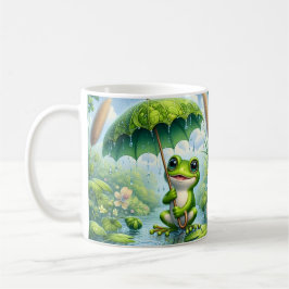 Cute Frog Umbrella Coffee Mug Wrap | Rainy Day Fro Kaffeetasse