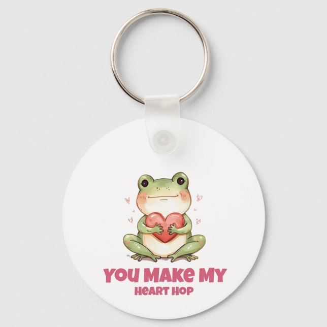 Cute Frog Valentine Tee Schlüsselanhänger (Vorderseite)