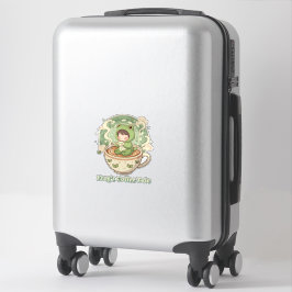 Cute Froggy Coffee Tale Design Aufkleber