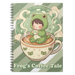 Cute Froggy Coffee Tale Design Notizblock