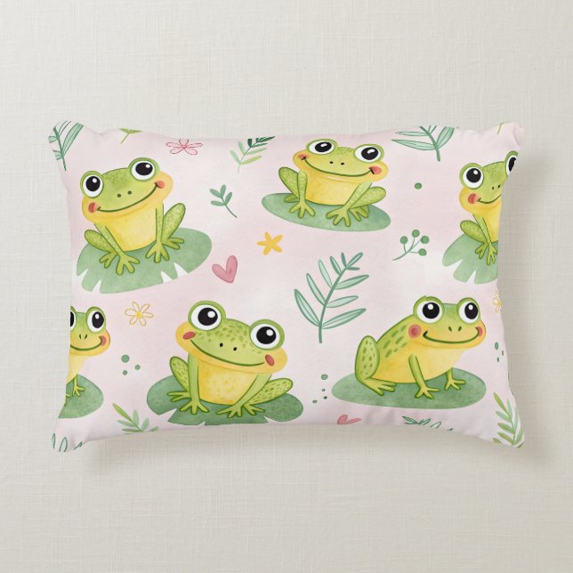 Cute frogs Pattern Dekokissen (Vorderseite)