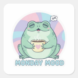 Cute Frosch Sticker Lustiger Frosch beim Kaffeetri