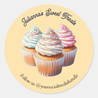 Cute Frosted Cupcake Bakery Runder Aufkleber