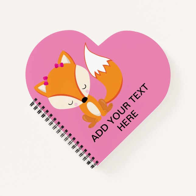 Cute-Fuchs-Mädchentext Notizbuch (Vorderseite)