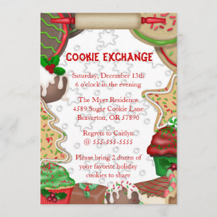 Cute Fudge & Sugar Cookie Exchange Invitation de v