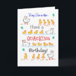Cute Fun Ducklings Quacking Birthday, Son-in-law Karte<br><div class="desc">A light-hearted Birthday Card for a Son-in-law,  with rows of cute ducklings with balloons,  following their Mother,  from a handpainted watercolour illustration by Judy Adamson. You can also change the inside text if you wish.</div>