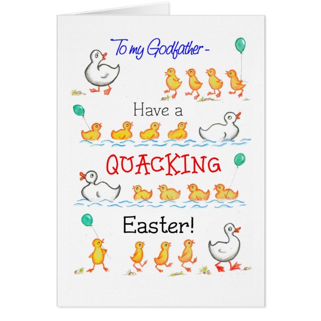 Cute Fun Ducklings Quacking Pâques, pour Parrain (Devant)