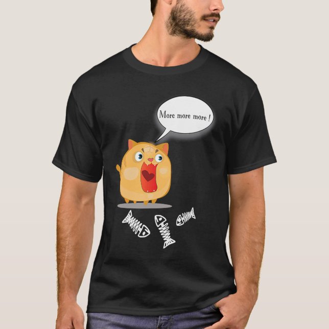 Cute fun & silly fat cat T-Shirt (Vorderseite)