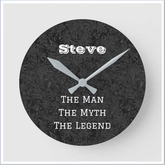 Cute Fun The Man The Myth The Legend Personalized Runde Wanduhr (Von Creator hochgeladen)