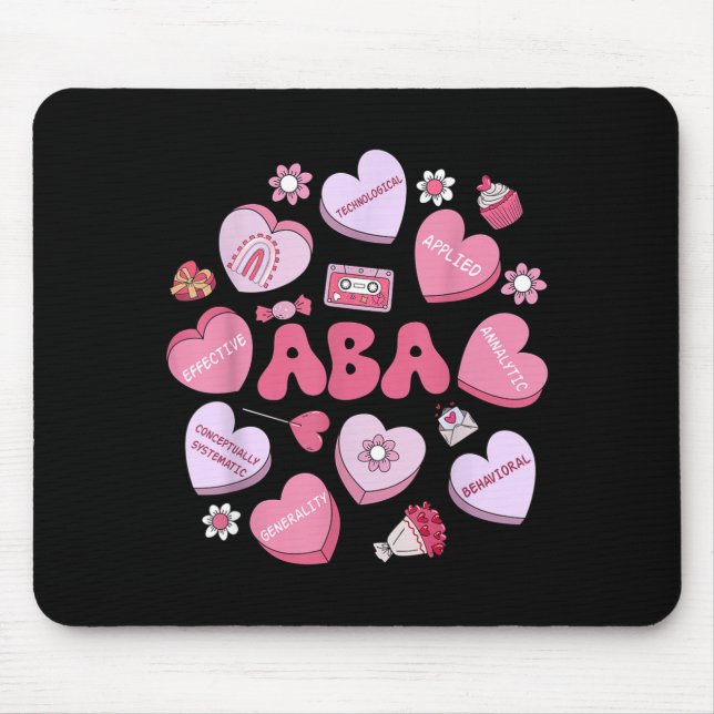 Cute Funny Aba Therapy Candy Heart Slp Behavior Va Mousepad (Vorne)