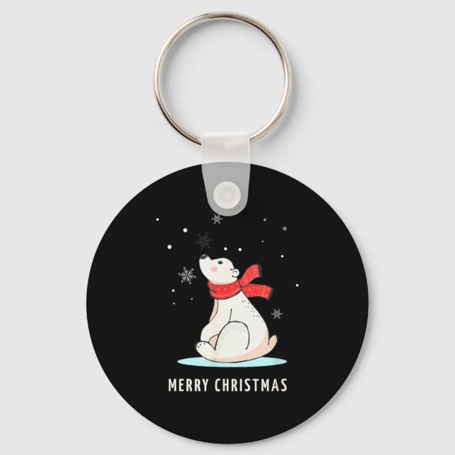 Cute Funny &amp; Unique Christmas Lar Bear &amp; S Schlüsselanhänger (Vorderseite)
