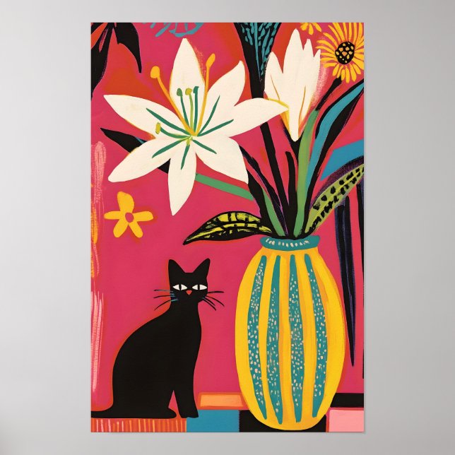 Cute Funny Black cat Poster (Vorne)