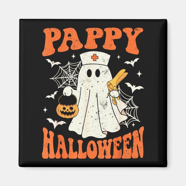 Cute Funny Boo Ghost Nurses Pappy Halloween Obgyn  Magnet (Vorne)