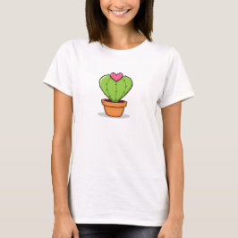 Cute Funny Cactus Coeur Saint Valentin T-shirt