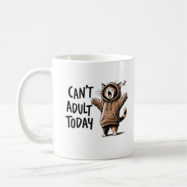 Cute Funny Cat 'I can't Adult Today' Coffee Mug Kaffeetasse