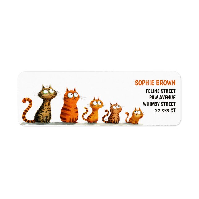 Cute Funny Cats Quirky Cat Lover Return Address  (Vorne)