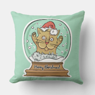 Cute Funny Christmas Chat jetez des oreillers