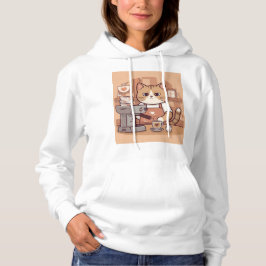 Cute Funny Cozy Barista Cat Hoodie T-shirt