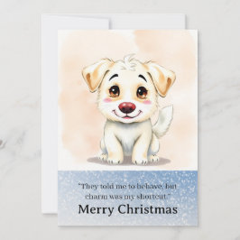 Cute Funny Dog Christmas Card Feiertagskarte