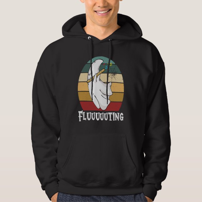 Cute & Funny Halloween Ghost Flute & Fluting  2 Hoodie (Vorderseite)