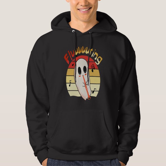 Cute & Funny Halloween Ghost Flute & Fluting  4 Hoodie (Vorderseite)