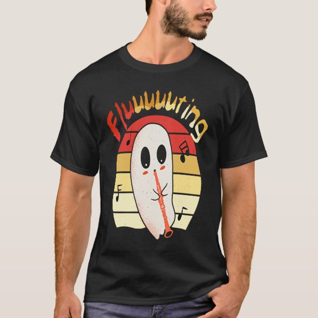 Cute & Funny Halloween Ghost Flute & Fluting  4 T-Shirt (Vorderseite)