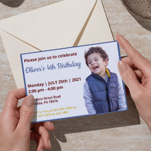 Cute Funny   Invitation d'anniversaire de photo de