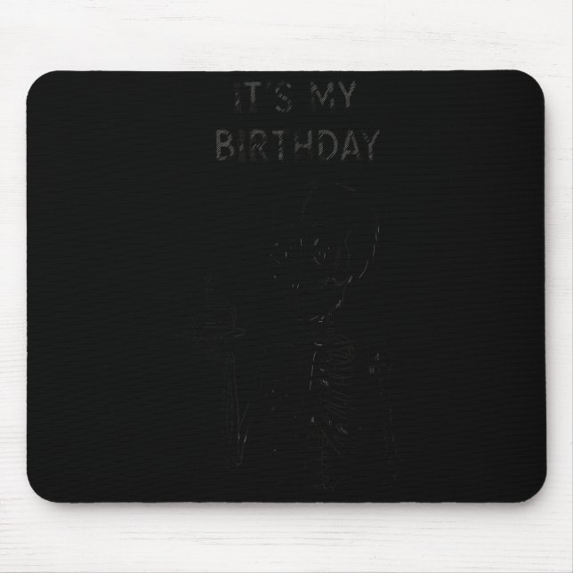 Cute Funny Kawaii Skeleton Birthday Skull Happy Wo Mousepad (Vorne)