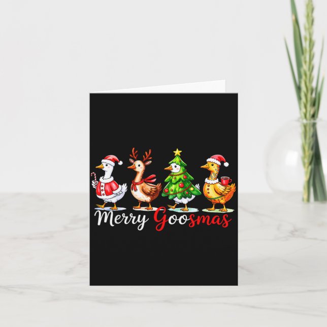 Cute Funny Merry Goosmas Silly Goose Reindeer Hot  Karte (Vorderseite)