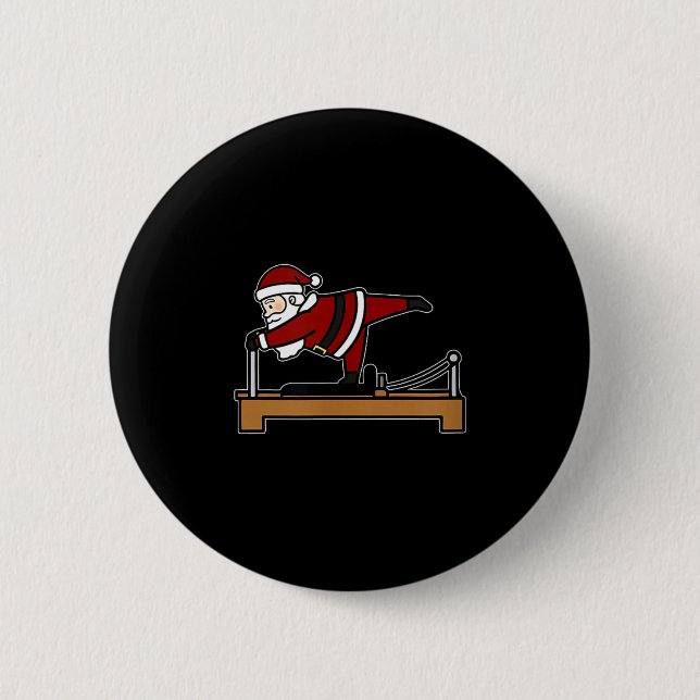 Cute Funny Mery Christmas Lates Santa Claus Perfom Button (Vorderseite)