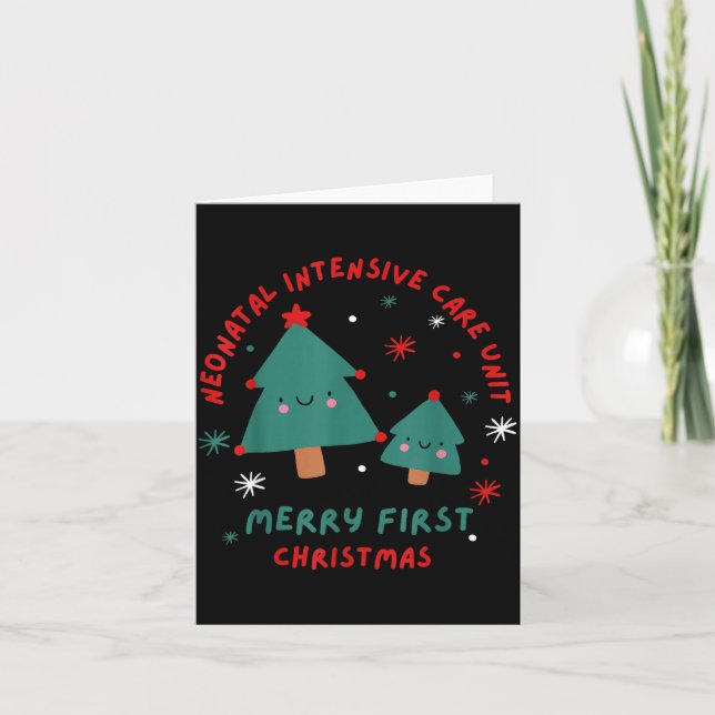 Cute Funny Nicu Merry First Christmas Nurse Crew S Karte (Vorderseite)