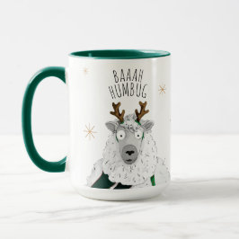 Cute Funny Reindeer Sheep 'Baaah Humbug' Pun Fun Tasse