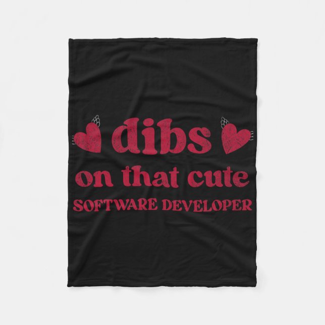 Cute Funny Valentine's Day Software Developer Wome Fleecedecke (Vorderseite)