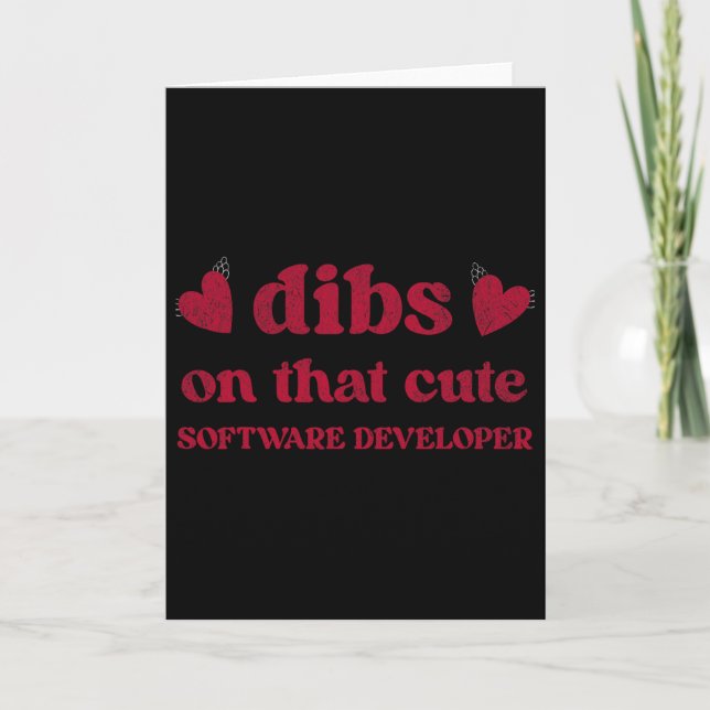 Cute Funny Valentine's Day Software Developer Wome Karte (Vorderseite)
