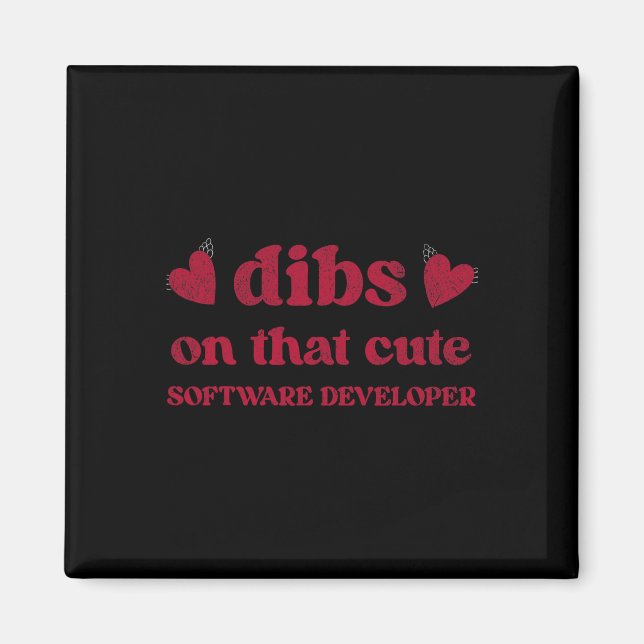 Cute Funny Valentine's Day Software Developer Wome Magnet (Vorne)