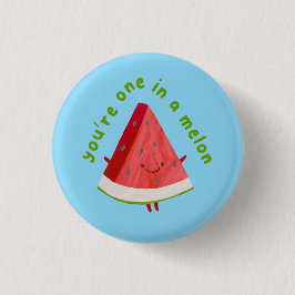 Cute Funny Watermelon Pun One in a Melon Button