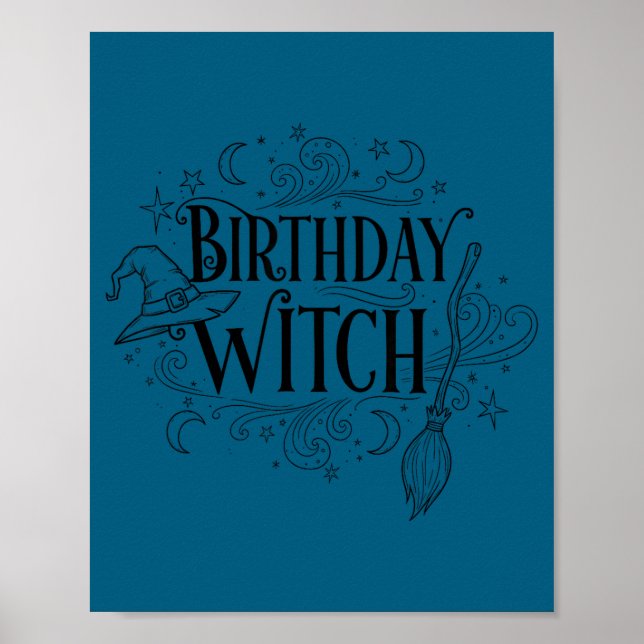 Cute Funny Witch Witchy Birthday Witches Happy Wom Poster (Vorne)