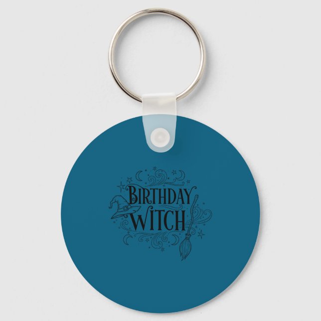 Cute Funny Witch Witchy Birthday Witches Happy Wom Schlüsselanhänger (Vorderseite)