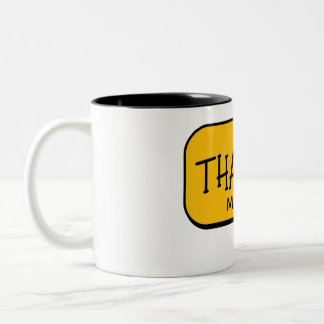 Cute Funny Yellow Thank You Mug Zweifarbige Tasse