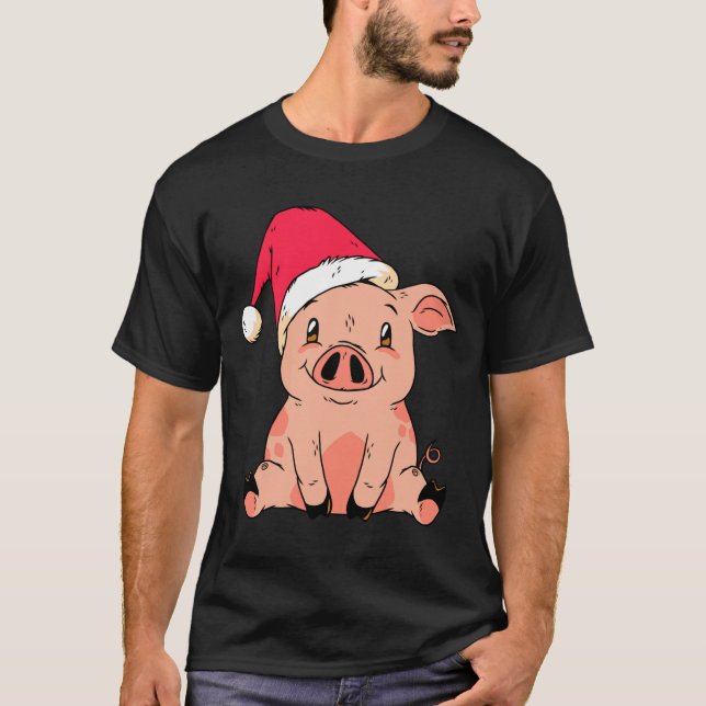 Cute G With Santa Claus Hat Christmas Long Sleeve  T-Shirt (Vorderseite)