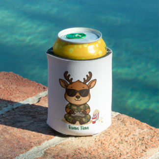 Cute Gamer Deer “Game Time” Accent Dosenkühler