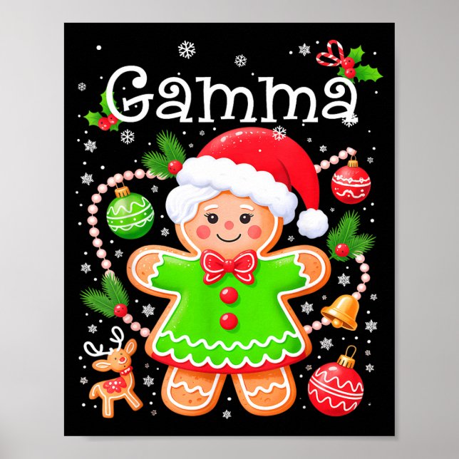 Cute Gamma Gingerbread Family Matching Christmas C Poster (Vorne)
