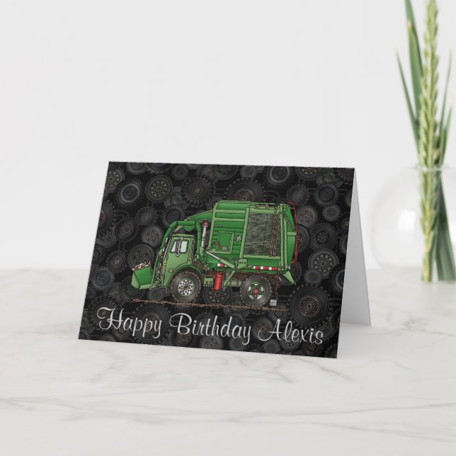 Cute Garbage Truck Trash Truck Karte (Vorderseite)