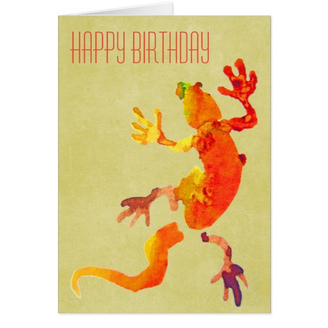 Cute gecko lézard reptile art (Devant)