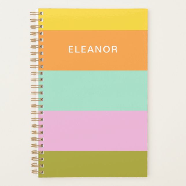Cute Géométrique Stripes Bright Pastels Personnali (Devant)
