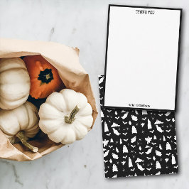 Cute Ghost, Bats & Spiders Halloween Pattern Dankeskarte